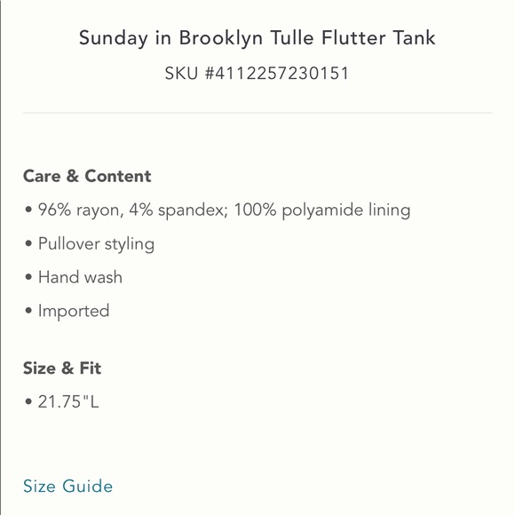 COPY - NWT! ✨ Anthropologie Tulle Tank - Picture 2 of 2